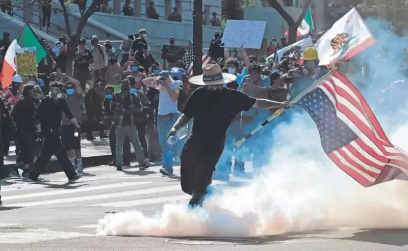 Manifestantes del No Kings provocan desórdenes en Los Ángeles.
