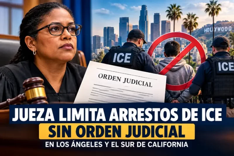 En el sur de California una jueza sentenció que el ICE no podrá detener inmigrantes in orden judicial.