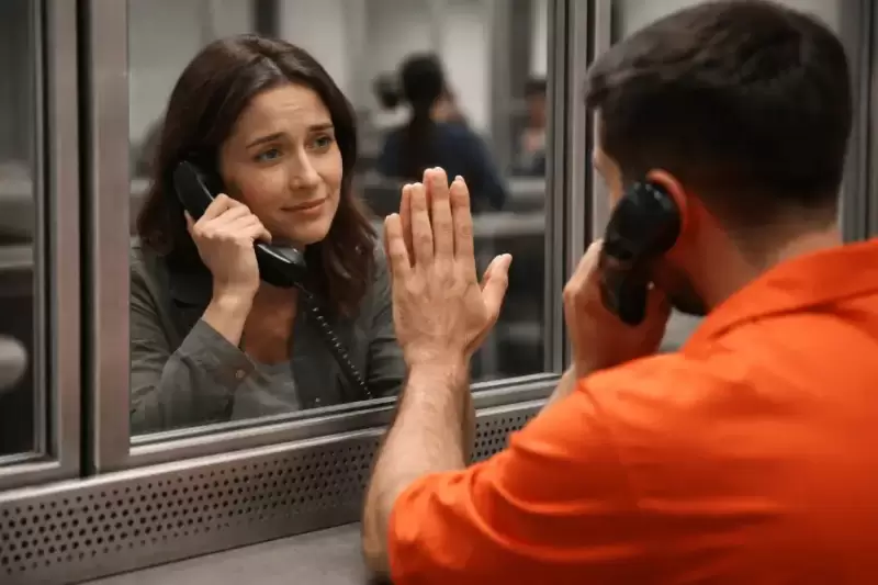 Familiares de detenidos por ICE deben conformarse con hablarles por teléfono a través de un vidrio.