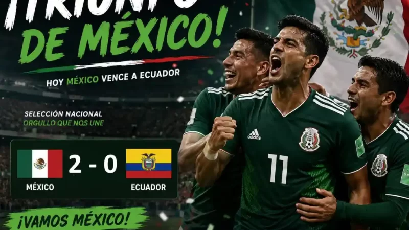 México se impuso a Ecuador 2-0 y avanza a octavos de final de la Copa del Mundo.