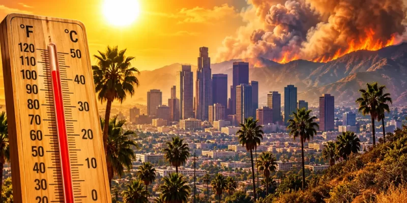 La temperatura se acerca a los 100°F (38°C) en Los Ángeles.