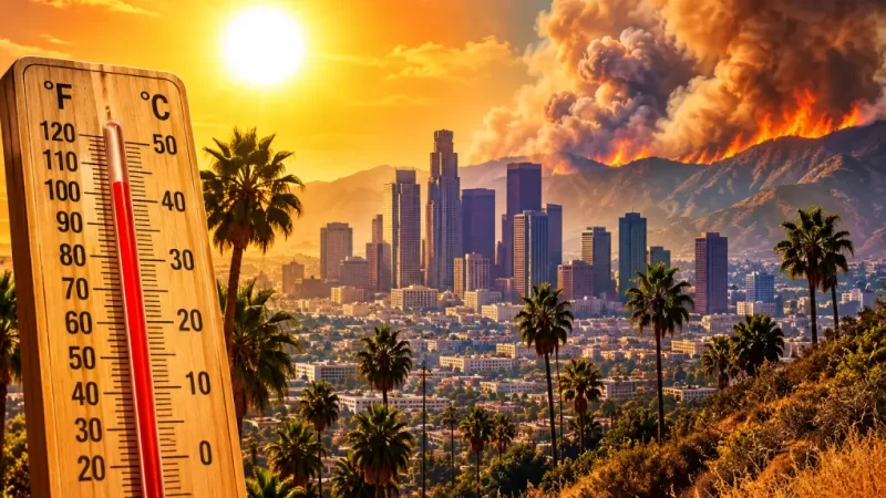 La temperatura se acerca a los 100°F (38°C) en Los Ángeles.