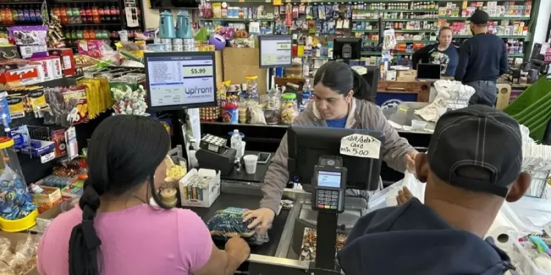 Pequeños negocios en Los Ángeles con poca afluencia de clientes en los últimos días.