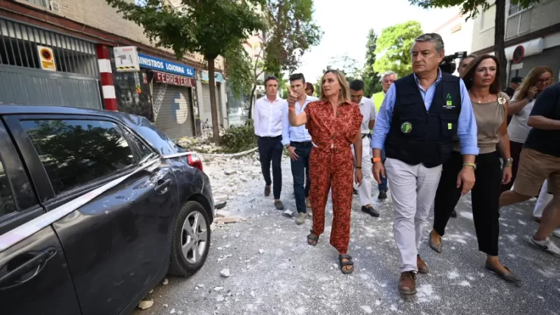 Sanz recorre parte de Granada, verificando los daños causados por el terremoto magnitud 4,8 de este martes